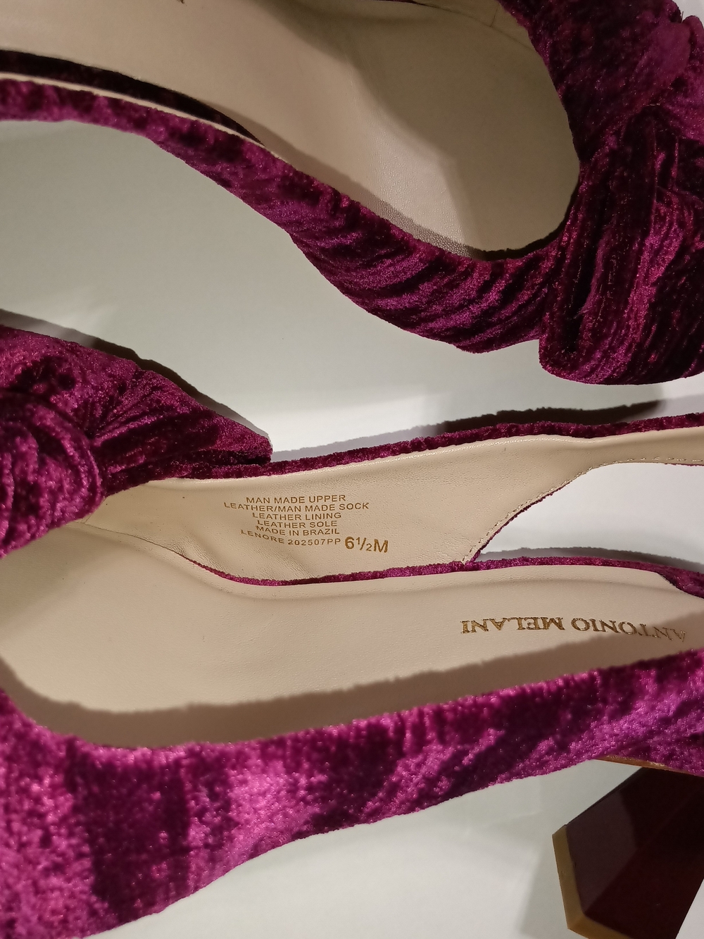 ANTONIO MELANI Lenore Velvet Bow Detail Slingback Pumps Size 6.5 - Picture 8 of 10